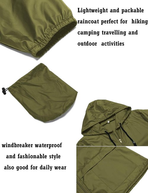 Avoogue Lightweight Waterproof Raincoat - Packable Hooded Windbreaker for Women | Outdoor Jacket