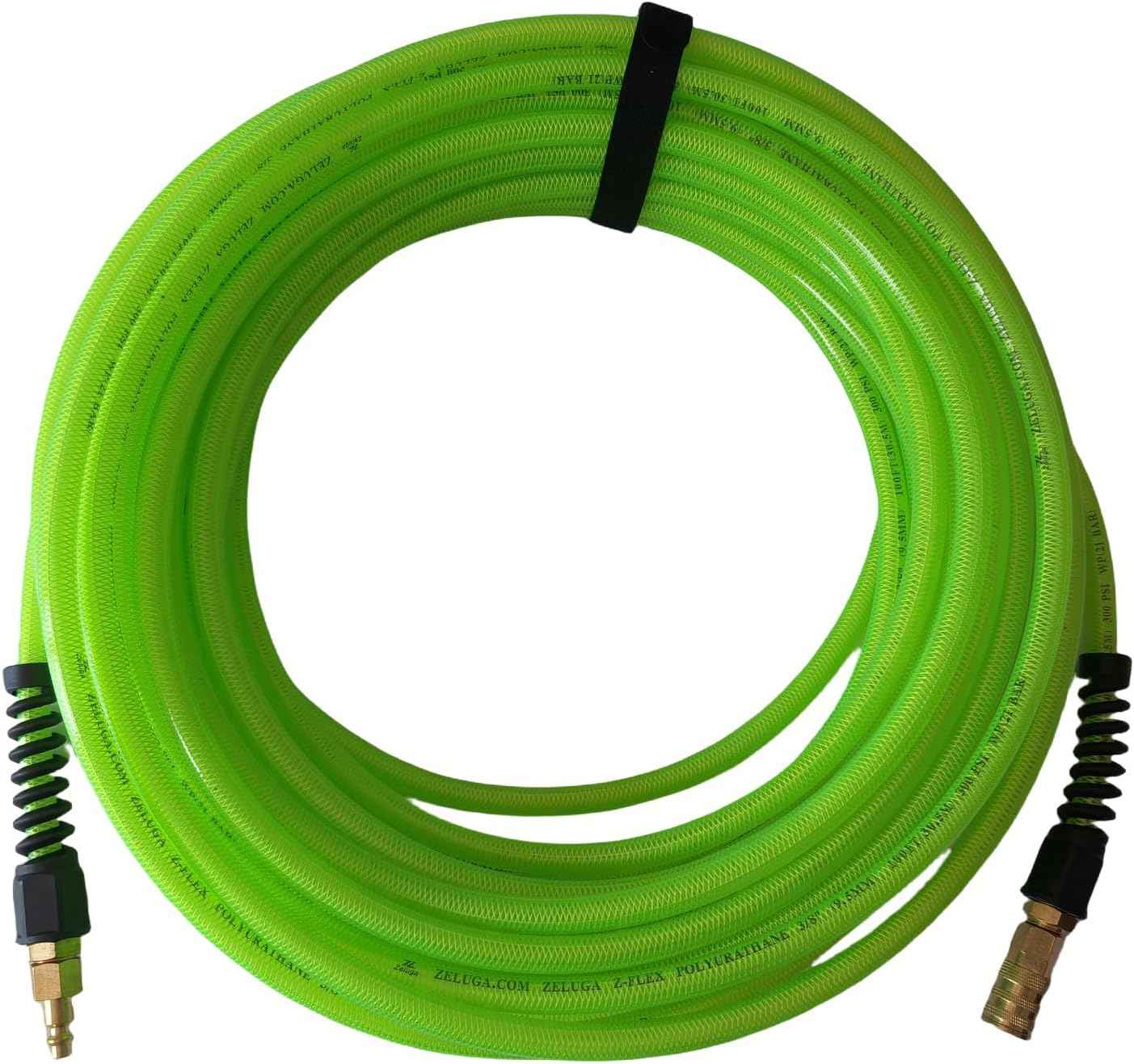 Z-Flex 1/4in. x 100ft. Reinforced Polyurethane Air Hose with Ball Coupler & Safety Plug - 300 PSI