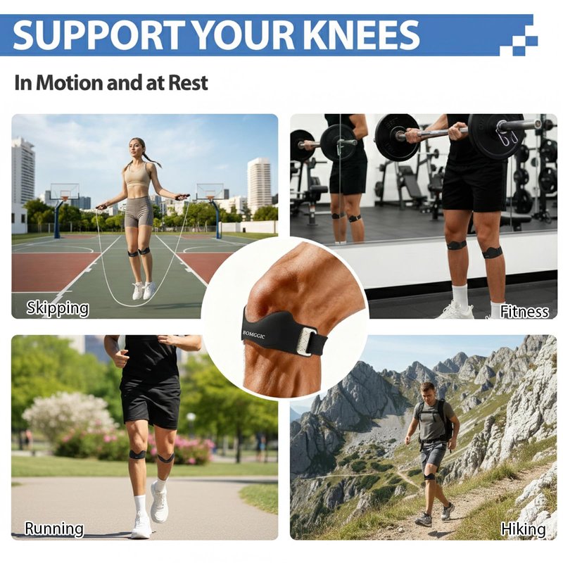 2 Pack Patellar Tendon Support Strap for Men Women,Adjustable Patella Band Flex Wrap Knee Brace with Non-Slip Silicone Targeted Pressure Pad for Knee Pain Tendonitis,Running, Basketball,Hiking,Fitness