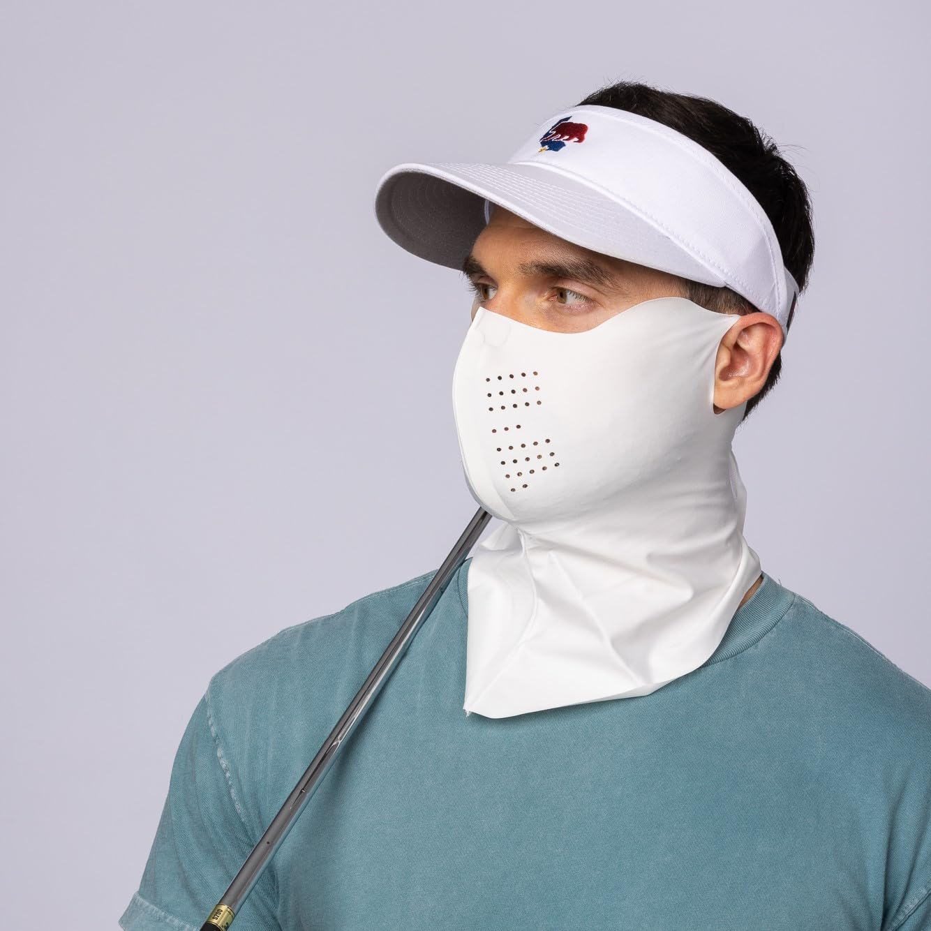 Korean UPF 50+ UV Sun Protection Face Mask – Cooling Breathable Neck Cover for Golf, Fishing, Hiking – Made in Korea (Beige, Medium)