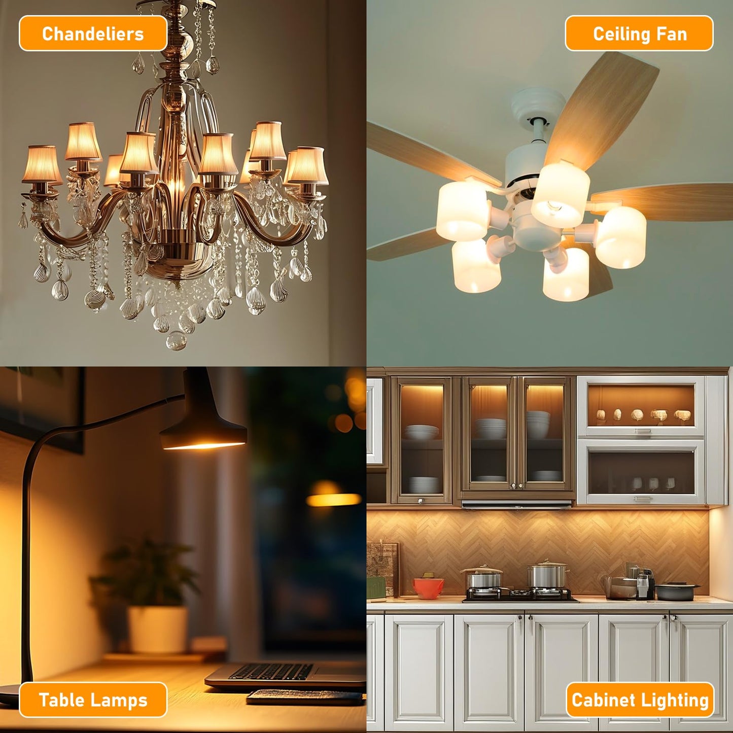 Jaenmsa JDE11 120V 75W Halogen Bulbs,T4 JD E11 Mini Can 75W Tungsten Halogen Candelabra Bulb Dimmable,Warm White 2800K Replacement E11 LED Light Bulb for Chandeliers/Ceiling Fan/Cabinet Light,4 Pack