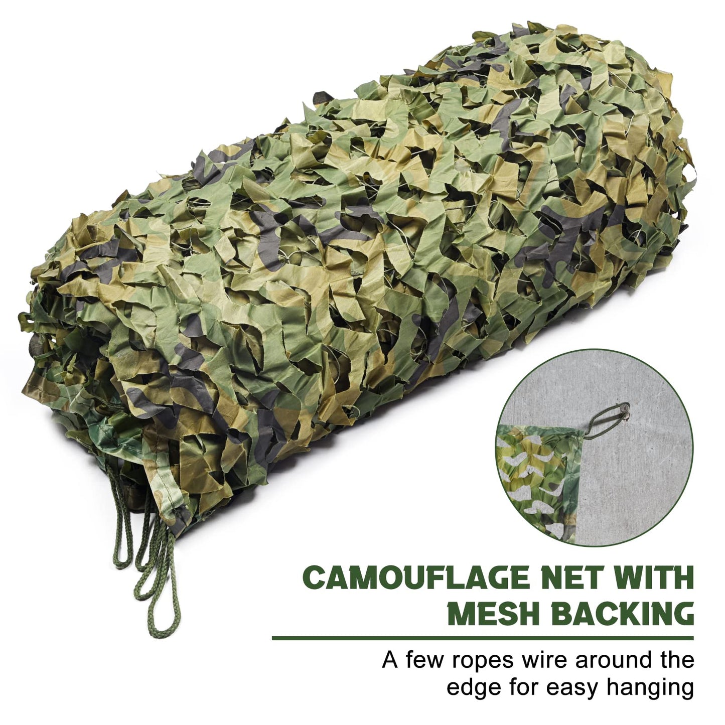 FLYEGO GEN 2 Camo Netting Camouflage Netting Hunting Blind Camo Net Camouflage Nets Military Surplus for Shooting Party Decoration Photograph Car Cover Sunshade(10ft x 20ft, Woodland)