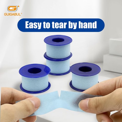 G+ GUIGABUL Silicone Surgical Tape 1" x 4yd (4 Rolls),Medical Tape for Sensitive Skin,Surgical Tape Pain-Free Removal Hypoallergenic Repositionable Adhesive Tape for Dressings,Face,First Aid