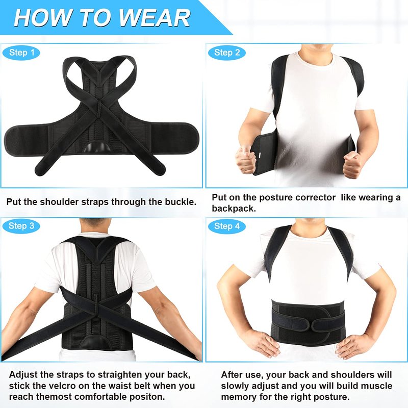 PAZAPO Posture Corrector for Men and Women - Back Brace Full Back Support Straightener for Hunchback - Upper and Lower Lumbar to Relieve,X-Large(37-42 Inches)