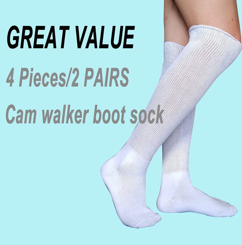 2 Pairs Replacement Sock for Air cast Walking Boot Walker Brace - Air Cam Walkers Fracture Orthopedics Boot-Liner Cast Sock 2 Pairs