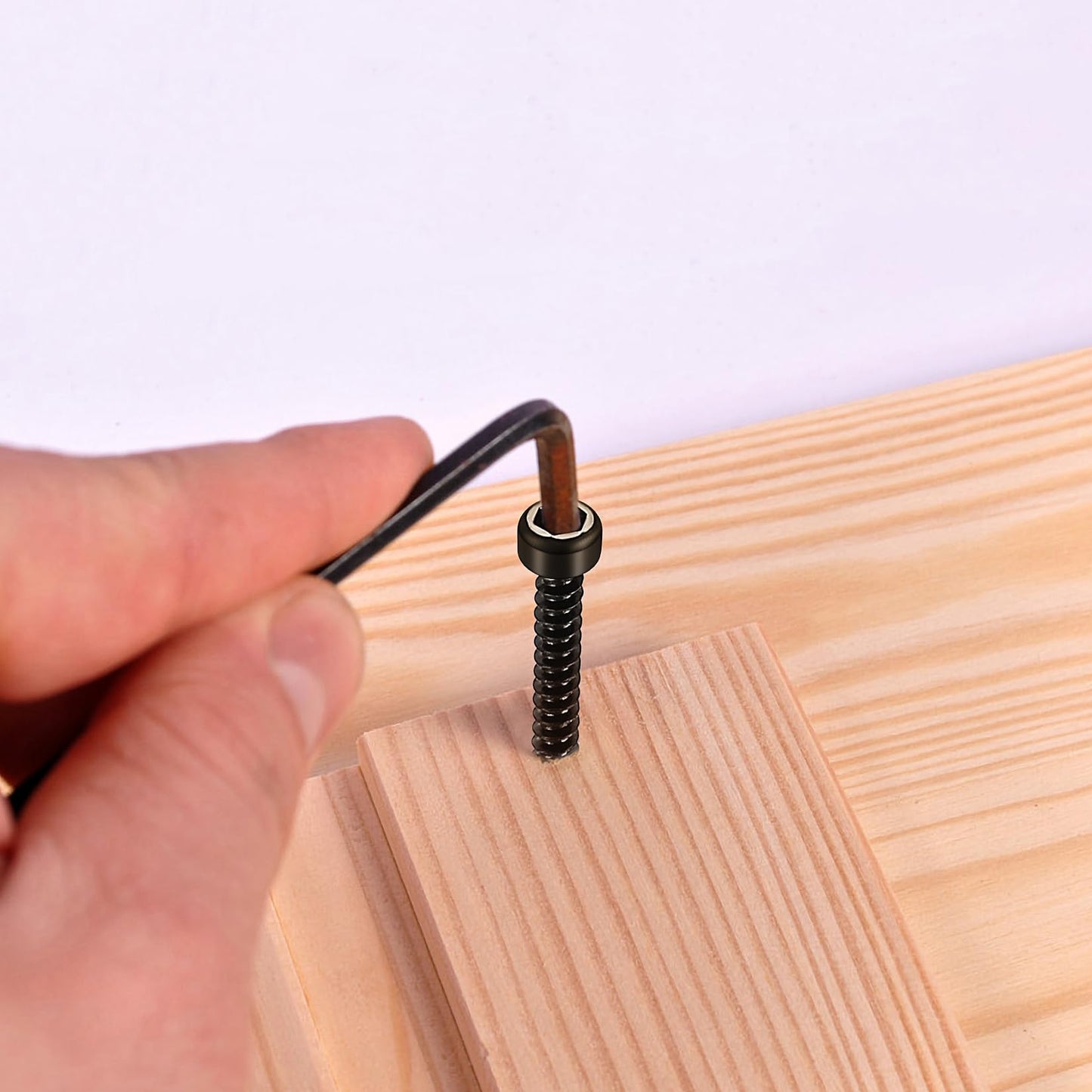 Metric Hex Socket Cap Head Self Tapping Screws, 480pcs M3 Stainless Steel Socket Head Cap Wood Screws Assortment Kit, Hex Drive Head Cap Self Drilling Screws(480 Black)