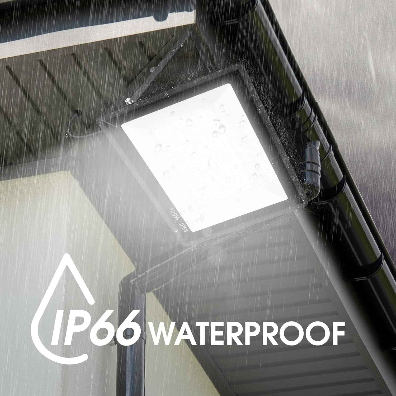 300W LED Flood Light - 2000W Equivalent, 5000K Daylight, 43500LM Waterproof Commercial Lighting for Sports Fields & Stadiums