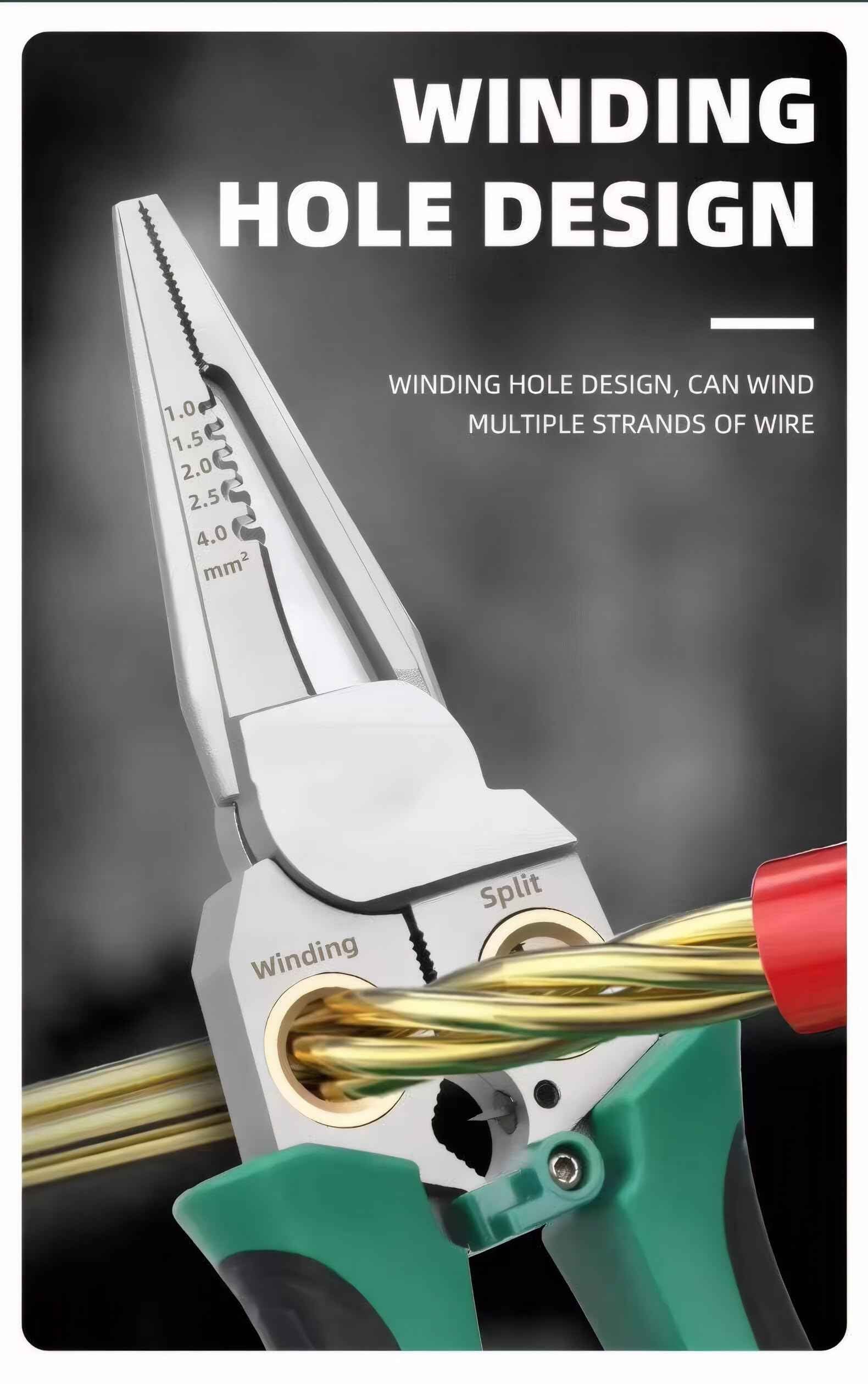 8 in 1 Wire Stripper with Voltage Tester, Electric Pliers, Multi-function Electric Wire Stripping Tool for Cutting and Pulling Pliers,Multi-Function Electrician Tool for Cutting, (1).