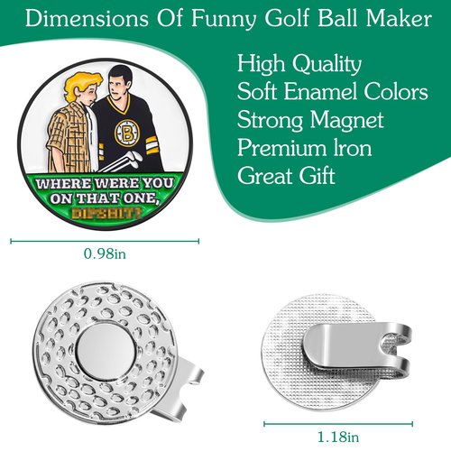 Jecten Happy Magnetic Golf Hat Clip with Markers, Funny Magnetic Ball Markers, Enamel Golf Ball Markers for Putting Green, Ball Marker Hat Clip for Golf Lovers Gifts Accessories