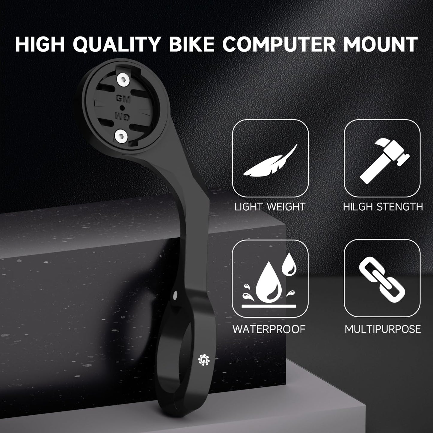 Bike Computer Mount for Garmin - Out Front Combo Mount for Wahoo Elemnt Bolt Roam Mini, Extended Mount for Bryton Cateye GoPro and Flashlight - Bike Handlebar 24.5mm 31.8mm