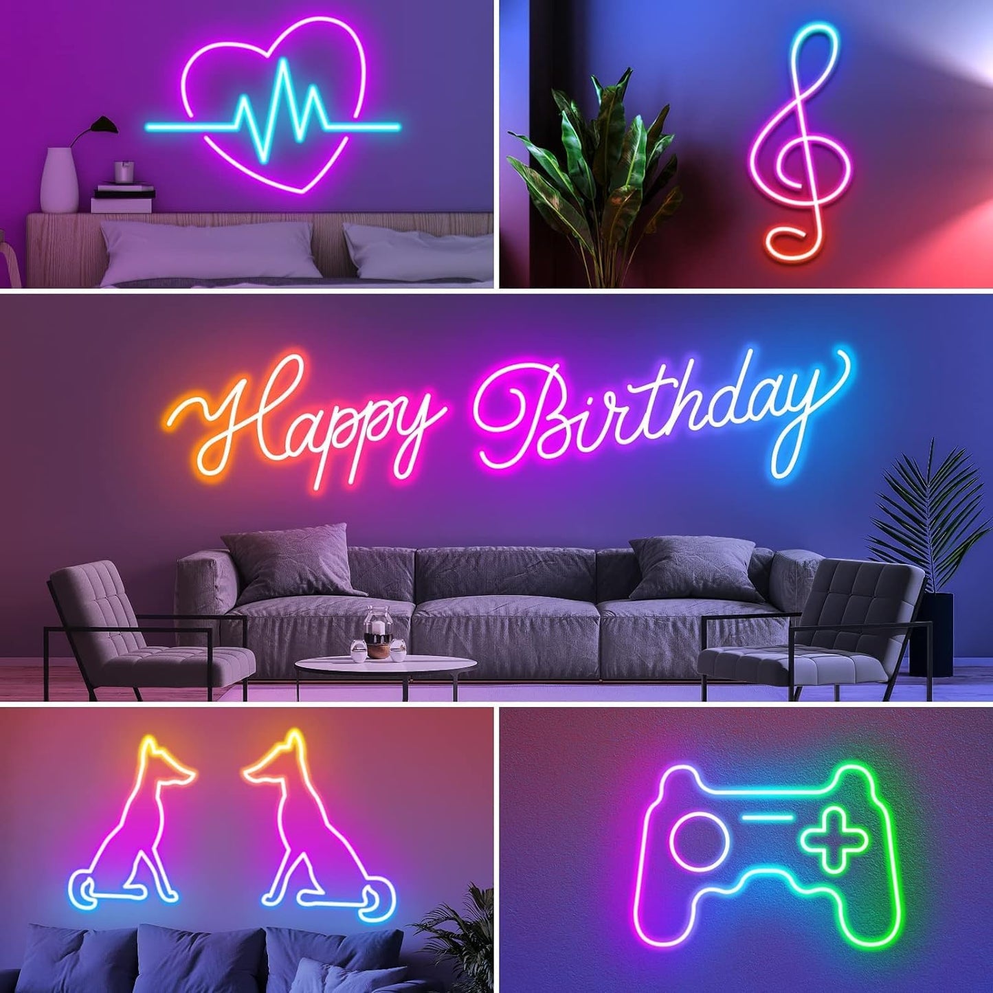 60FT SINLEY LED Neon Rope Lights - App/Remote Control, Waterproof RGB for Indoor/Outdoor Use