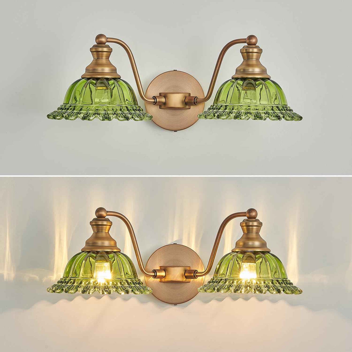 XIEDUN Green 2 Light Vanity Light Bathroom Light Vintage Bathroom Light Fixtures