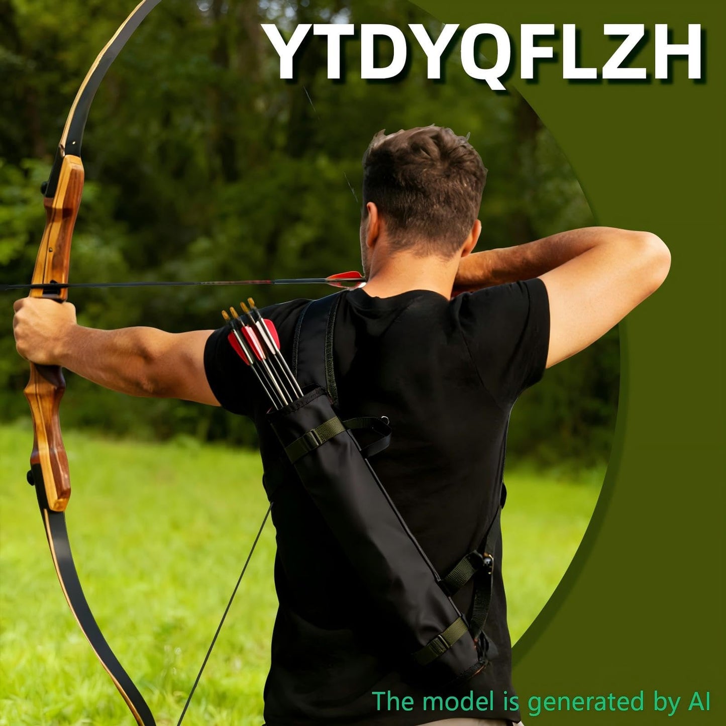 Quiver Arrow Holder, Oxford Cloth Archery Quivers, Adjustable shoulder strap Portable Arrow Quiver for Outdoor Hiking, Hunting, Training, Targeting, Cosplay, Only the Quiver Is Included (Black)