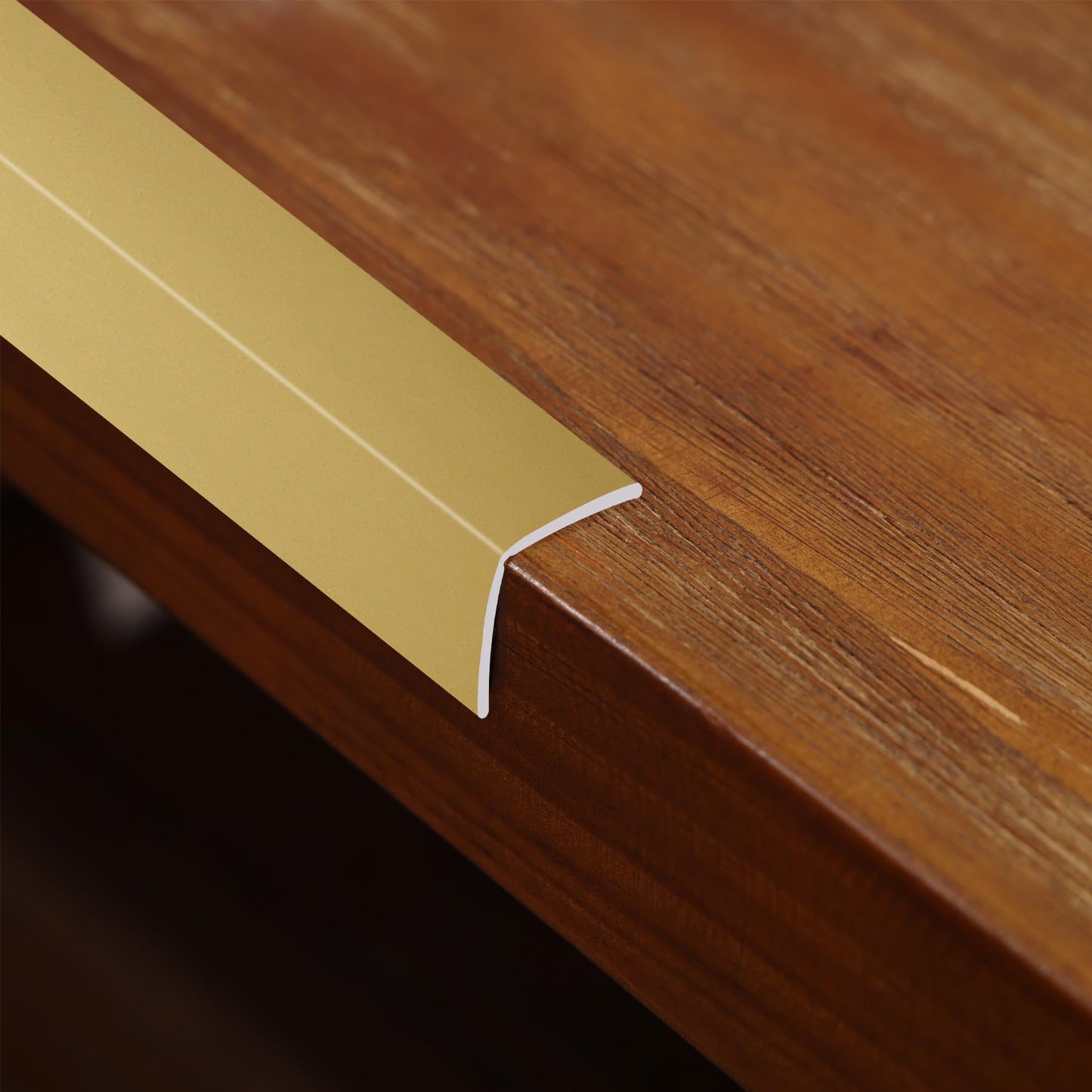 Coengwui L-Shaped Corner Guards, Peel and Stick Molding Trim for Furniture Edge Bumper, Table Door Frame Protection and Decoration (Matte Gold, 16.4ft x 0.8in)