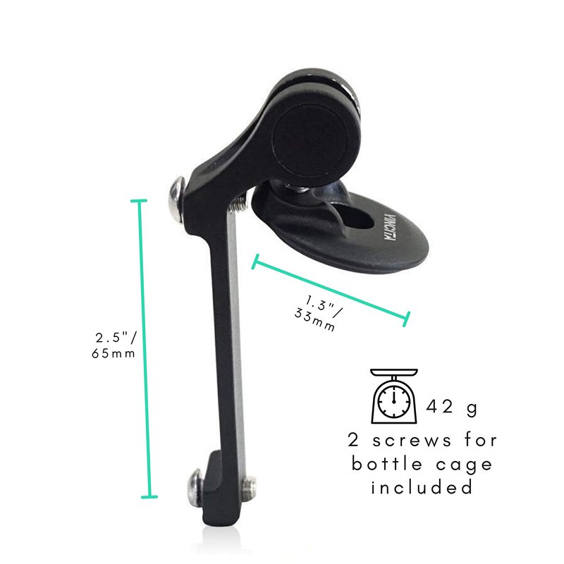 Vincita Stem Top Cap Bottle Cage Adapter – Adjustable 360° Rotating Mount – Aluminum Cockpit Hydration Holder for Road, Gravel & MTB (Black)