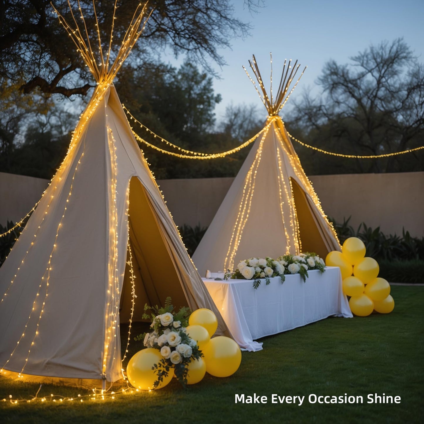 Etinga 100 LED String Lights 33ft Warm White, Plug in Fairy Lights with 8 Lighting Modes, Indoor Outdoor Christmas Lights for Bedroom Tree Yard Patio Wedding Holiday Decor (Warm White, 100 LED 33ft)