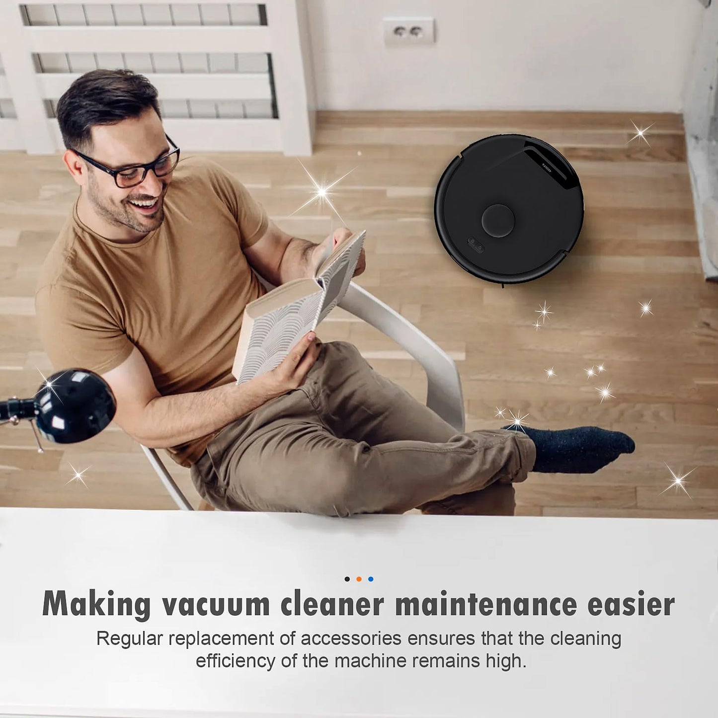 Accessories Kit for eufy L60 / L50 Vacuum Robot, Replacement Parts Include 2 Roller Brushs, 8 HEPA Filters, 8 Side Brushs, 4 screws, 1 Clean Tool and 1 screwdriver