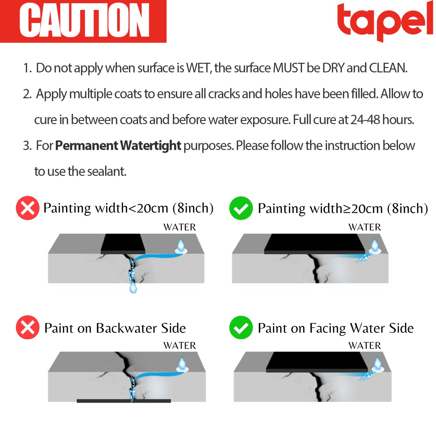 Tapel CrystalClear 500% Elastic Waterproof Coating | Self-Leveling Liquid Rubber Sealant for Roofs/Pools/Bathrooms | UV-Resistant & -40°F to 300°F | 35oz Professional Leak Repair (Invisible Finish)