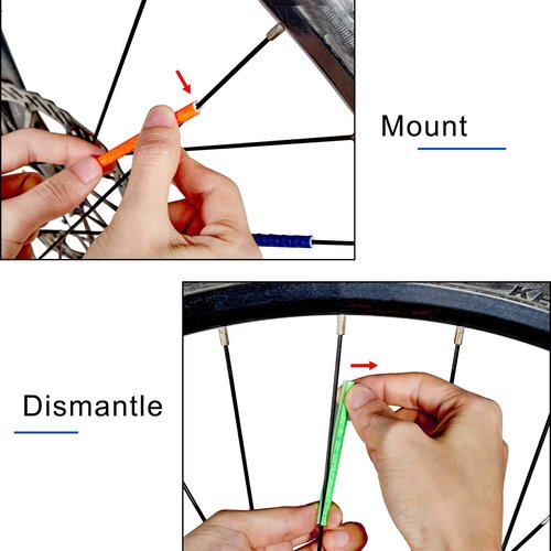 Enmoo Bike Spoke Reflector 6 Sets/72Pcs Bicycle Wheel Spoke Reflector Reflective Mount Clip Tube Warning Strip Waterproof Bicycle Spoke Reflectors