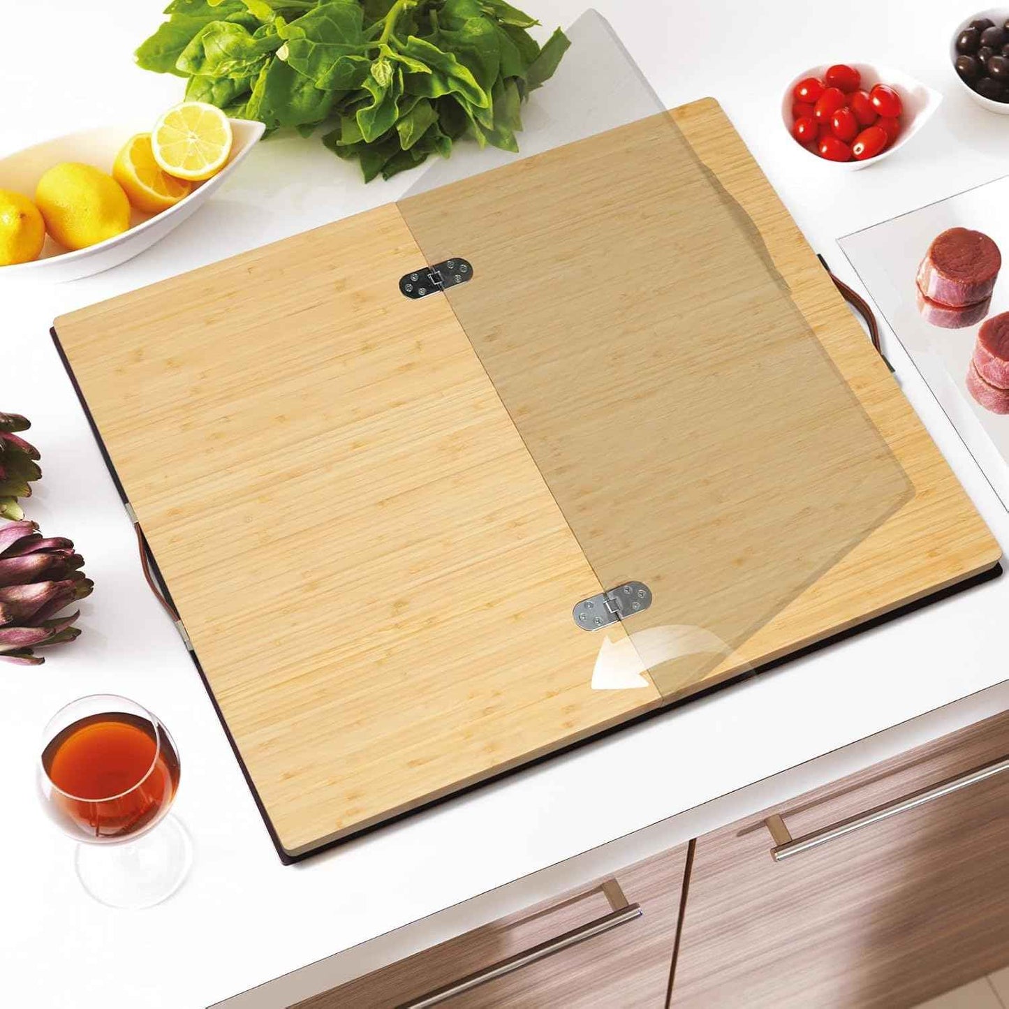 Bamboo Stove Cover for Electric & Gas Stoves - Noodle Board Topper for RV Cooking