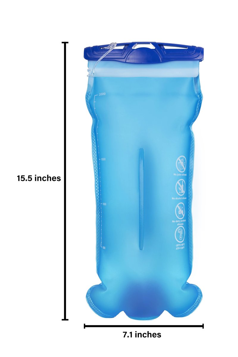 N NEVO RHINO Hydration Bladder 2L with Bladder Insulator, Water Bladder for Hiking Backpack, Leakproof Water Pouch, BPA-Free Water Reservoir Hydration Pack for Hiking Running Camping Cycling Skiing