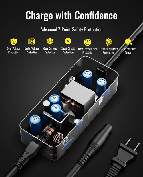 Original Ultra-Fast 210W 53.6V 3.9A Charger for Segway Ninebot MAX G3, F3, F3 Pro, GT3, ZT3 Pro, Power Supply Adapter for 48V Lithium Battery, UL Certified & 7-Safety Protection