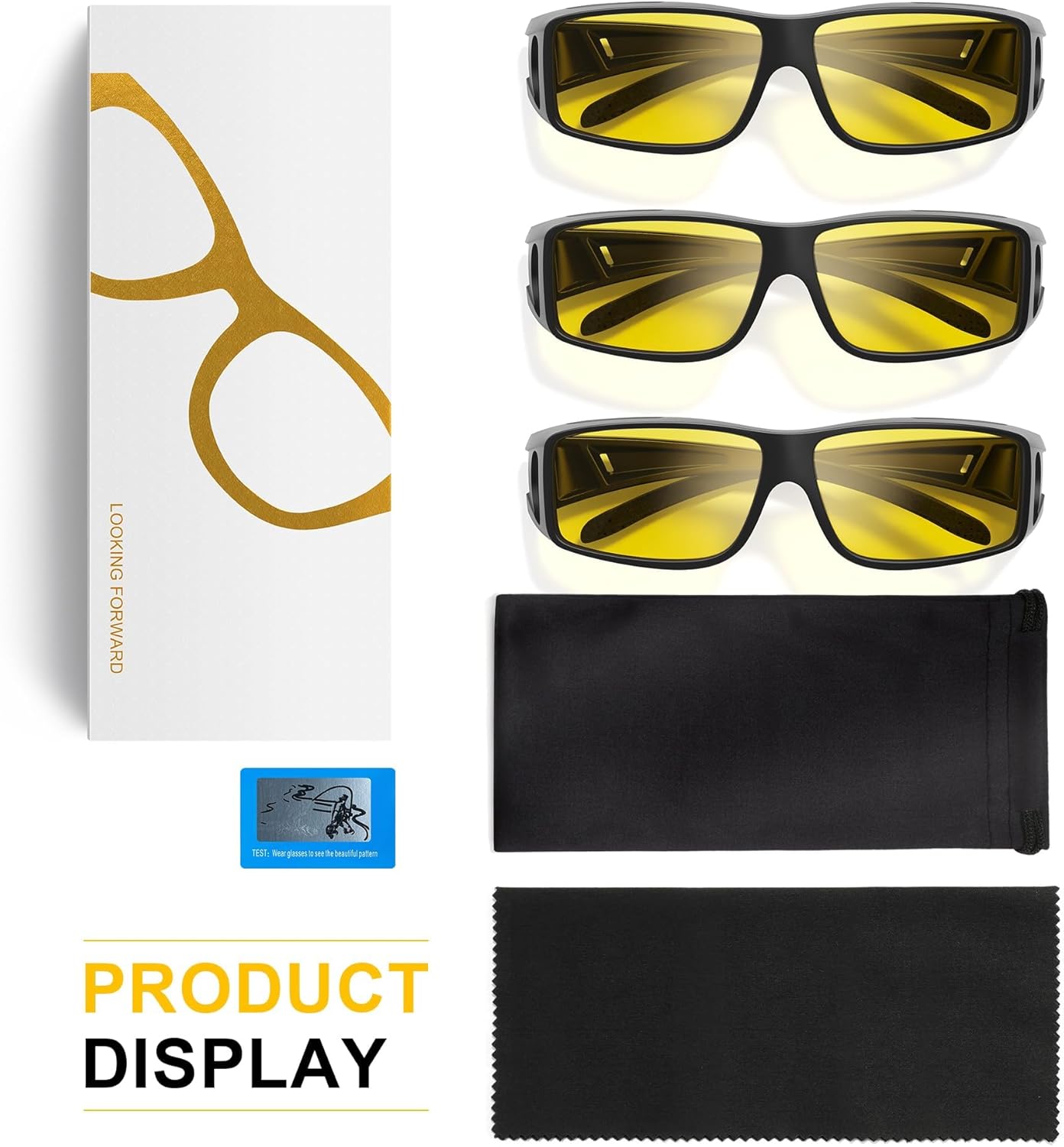 Skiennix Night Driving Glasses - HD Anti-Glare Wraparound Design for Enhanced Night Vision