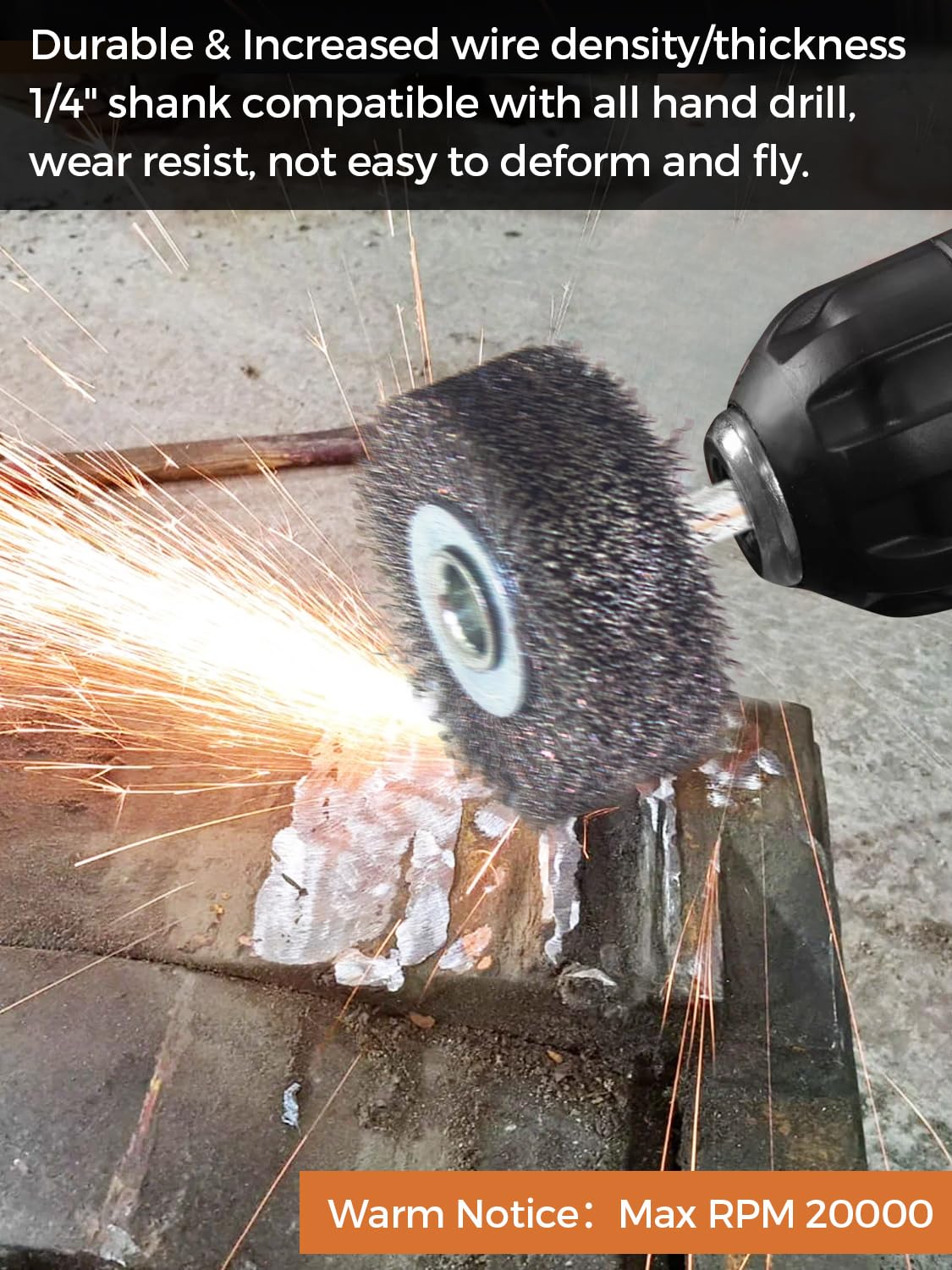 OSFTBVT Wire Wheel Brush 2x7/8in for Drill 2Pack, Heavy Duty Carbon Steel Wire Brushes for Rust,Paint,Oxides,Corrosion Removal 1/4in Shank Drill Rotary Attachment