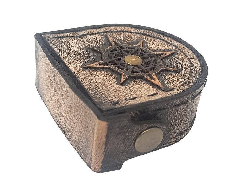 Hanzla Collection - Brass Compass Engraved with Thoreau's Go Confidently Quote and Stamped Leather Case, Boys Gifts