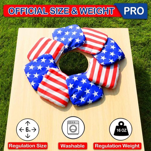 CoHoBgs Cornhole Bags Set - Professional Dual-Sided Slick & Stick Resin-Filled Bean Bags | Includes Carry Case