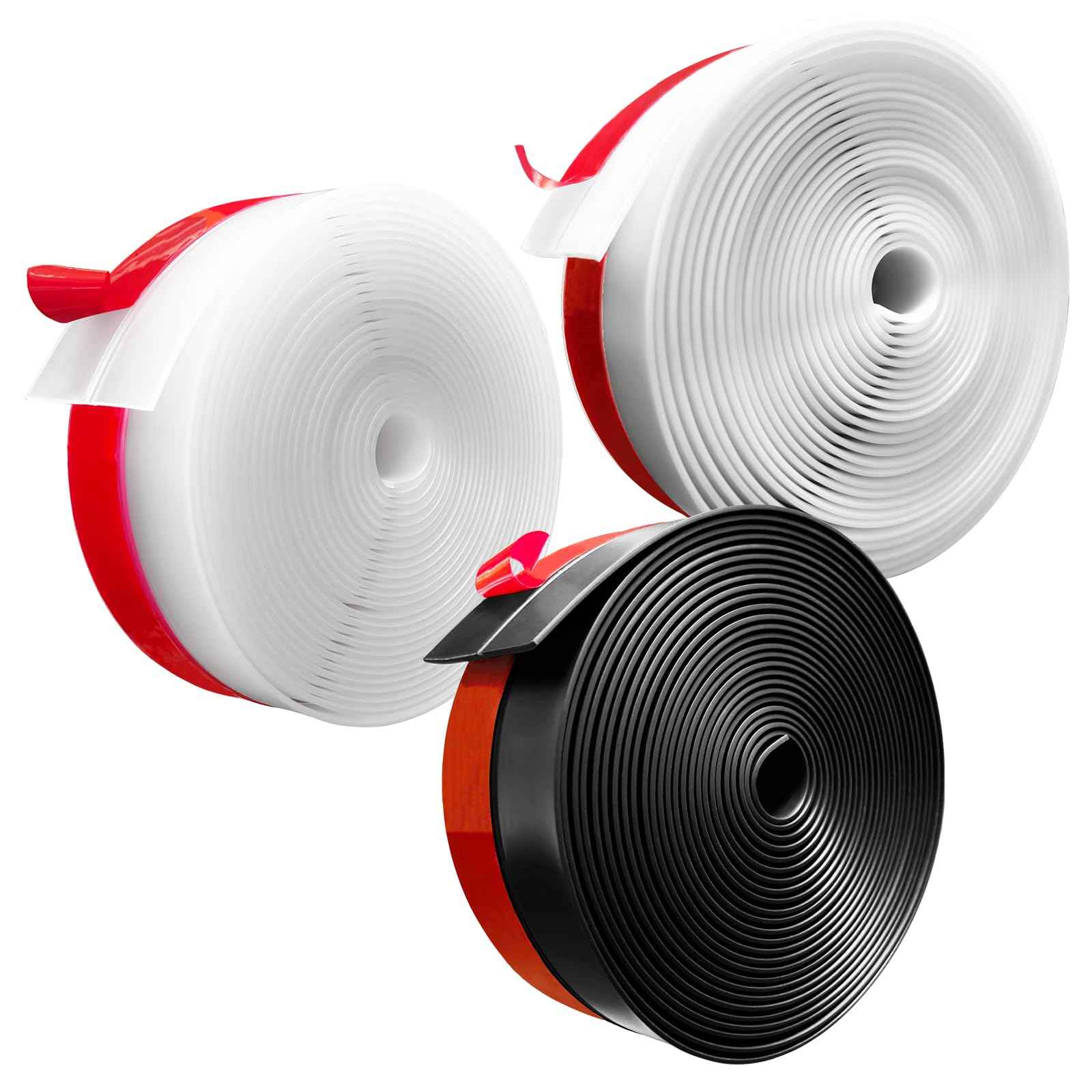 Silicone Weather Stripping, 2 inch (W) x 20 Ft (L) Door Draft Stopper Window Seal Strip for Gaps of Door & Windows, Garage Door Under Bottom, Sealing Tape Shower Doors Sweep, Transparent