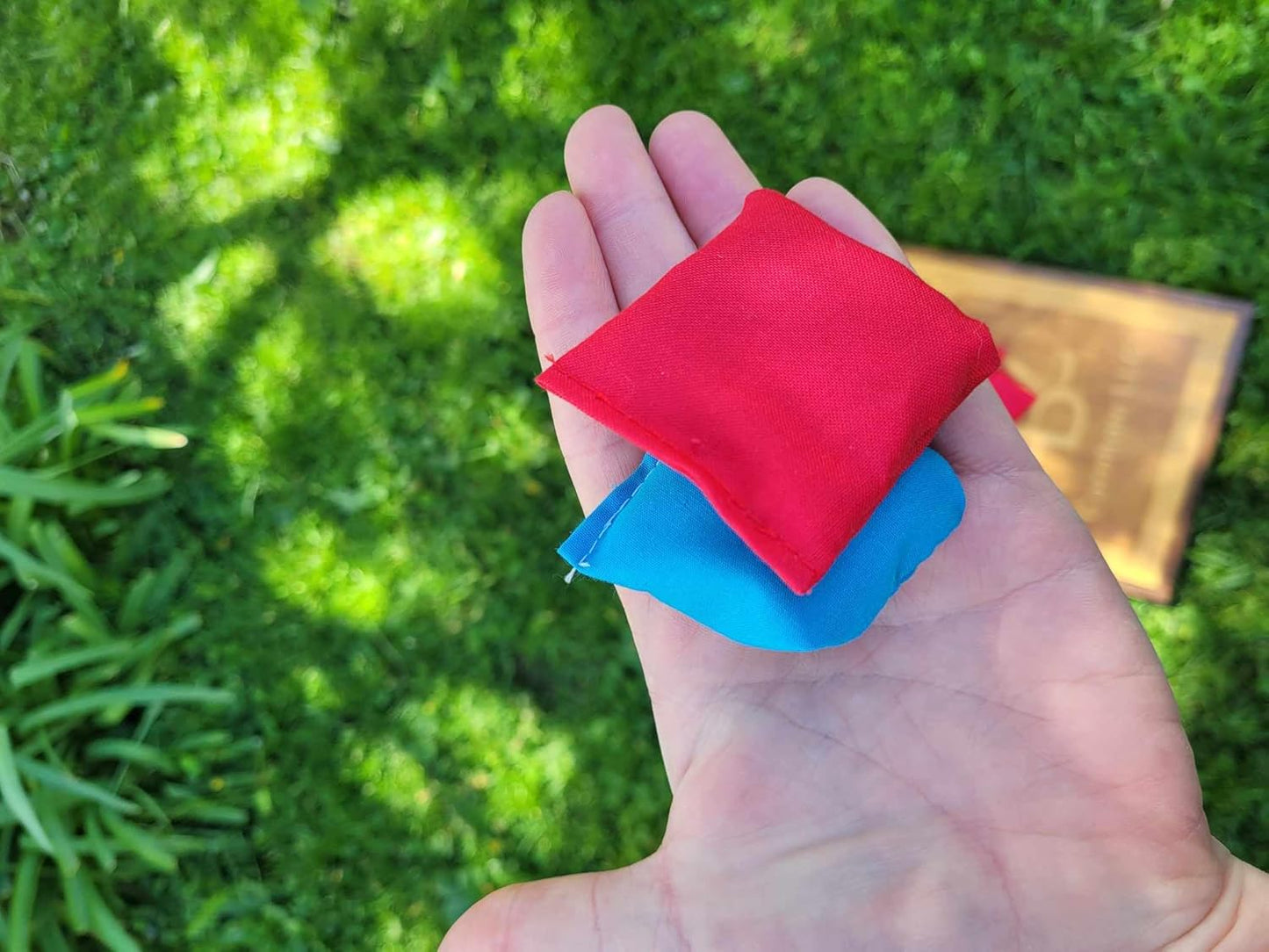 Skiennix Mini Cornhole Bags - All-Weather 2 Inch Bright Blue and Red Set
