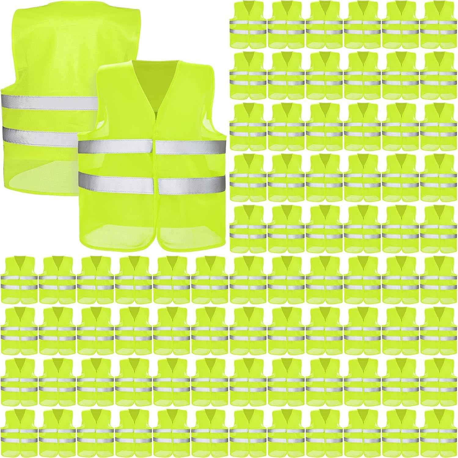 High Visibility Reflective Safety Vest for Men & Women - Bulk Security Mesh Vest for Work, Cycling & Running