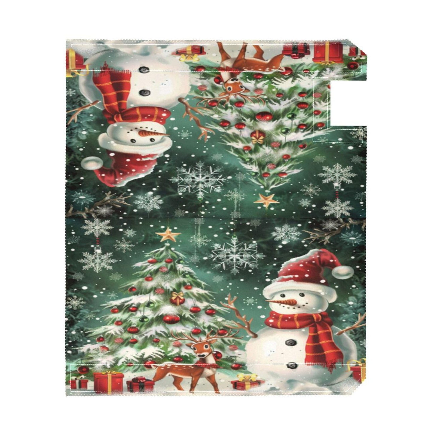 Kcldeci Snowman Christmas Tree Magnetic Mailbox Wrap - Winter Xmas Post Letter Box Cover - Garden 18x21