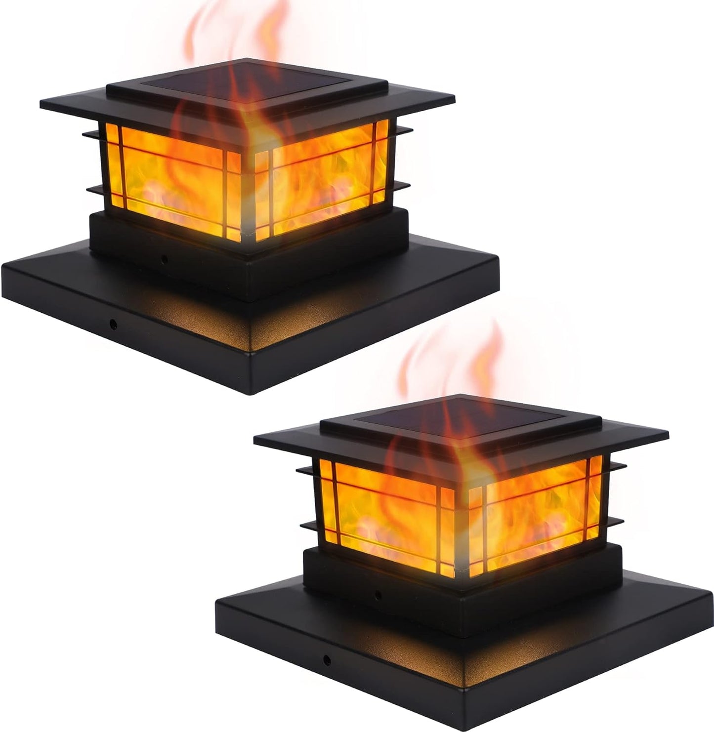 Solar Post Cap Lights - 6 Pack Outdoor Fence Lights for 4x4, 5x5, 6x6 Posts - Bright Warm White LED Decor for Garden & Patio