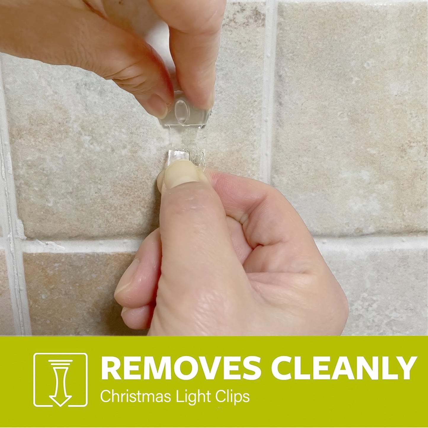 Karsbarwe 60 Clips+66 Strips, Indoor Mini Clear Light Clips with Adhesive Strips, No Damage Mini Wall Hooks, Removable Small Clear Hooks for Christmas and Festival Decoration