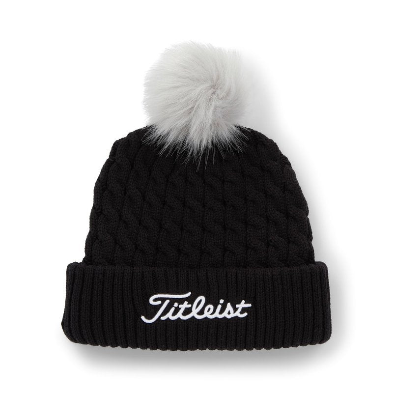 Titleist Men's Cable Knit Pom Pom Black/White