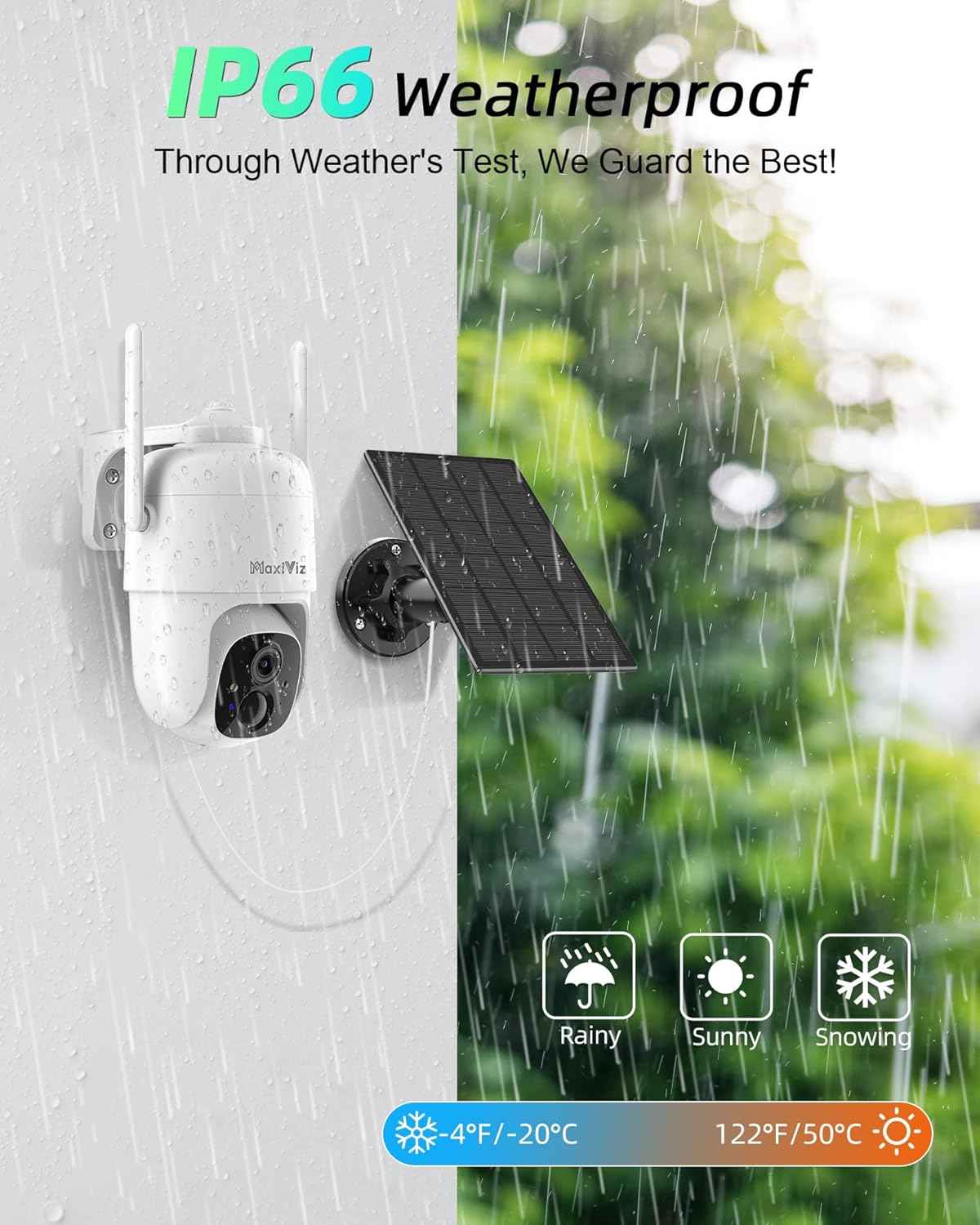 Wireless Solar Security Camera - 360° Outdoor Surveillance with AI Motion Detection, 2K Night Vision & Two-Way Talk