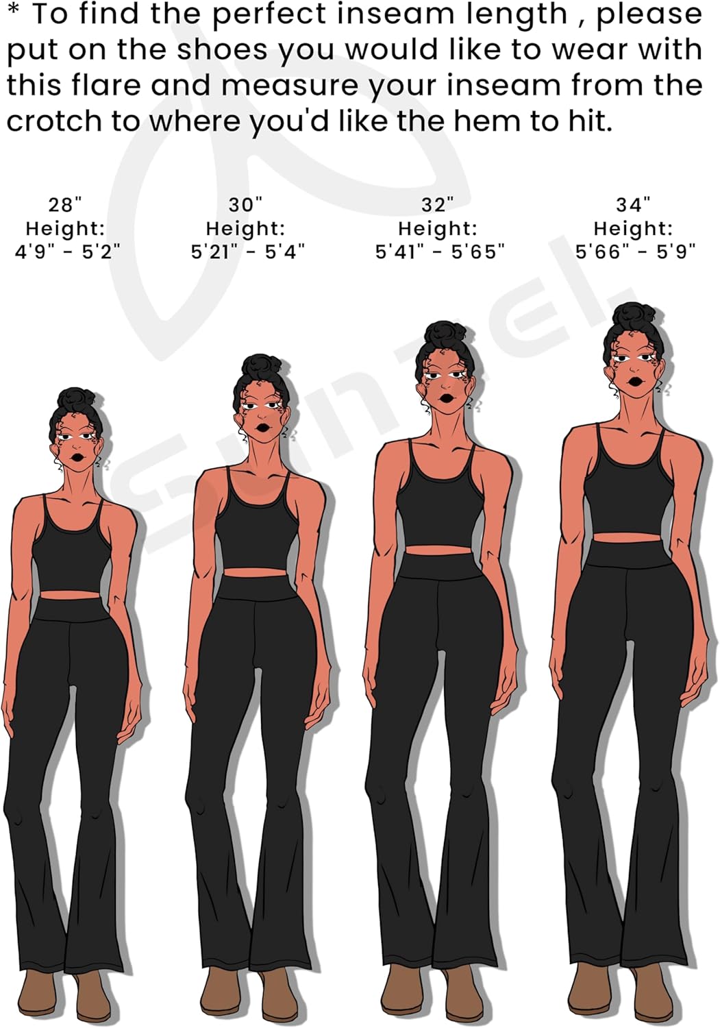 Sunzel Mini Flare Leggings - High Waist Yoga Pants with Tummy Control | Casual Bootcut Design for Women