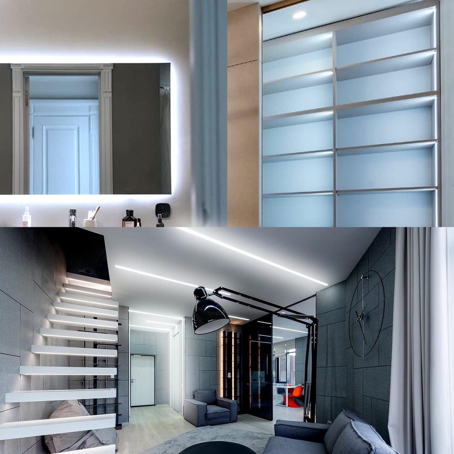 XINGZHI 5V USB LED Strip Lights, 2Pack COB Light Strip White, TV Lights 3.28FT Short LED Strip Light, Flexible Bright 5V Led Strip for Under Cabinet, Kitchen, TV Backlight, Shelves, Displays