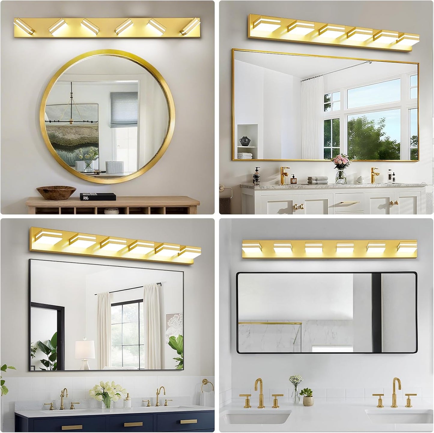 3-Light Modern LED Bathroom Vanity Light Fixture - Black Metal & Acrylic, 16-inch Over Mirror Lighting