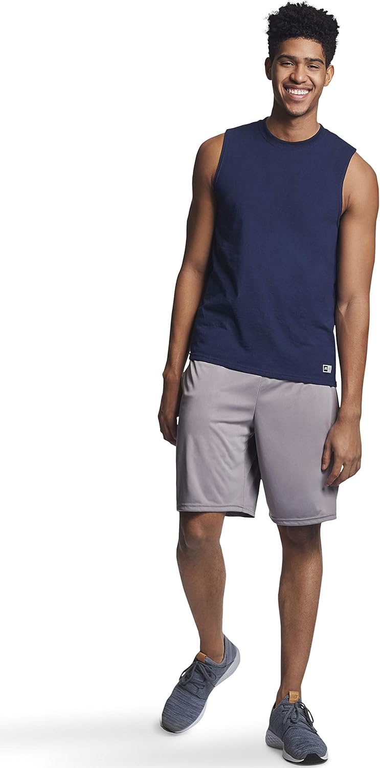 Russell Athletic Men's Dri-Power Muscle Shirts - Moisture-Wicking, Odor Protection, UPF 30+ | Sizes S-4X