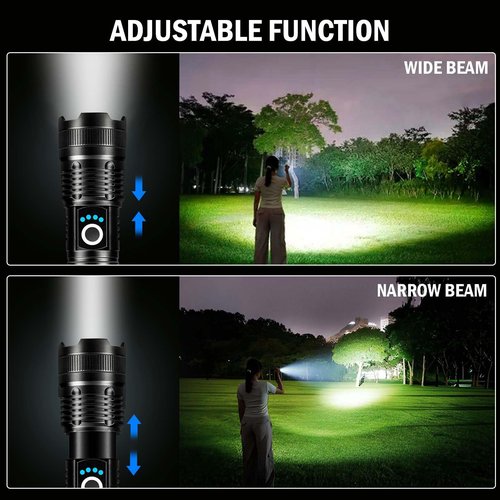 Lylting Led Flashlights High Lumens Rechargeable 2 Pack, 99000 Lumen Super Bright Fashlight with 5000ɱAh Βattery, Waterproof Powerful Flash Light Multifunctional Flashlights for Home Camping Hiking