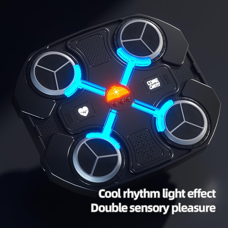 AiliveSun Kids Music Punching Ball - Smart Wall Mounted Boxing Trainer with LED Lights & Music Games, Fun Home Fitness Equipment for Children, Ideal Gift for Active Kids (Black)
