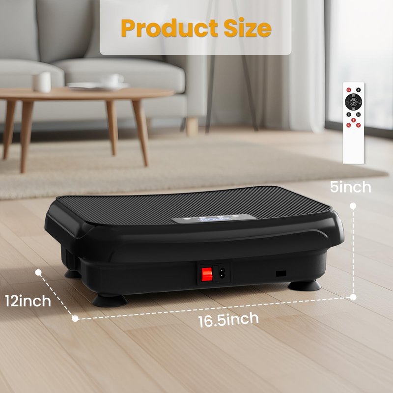 TISSCARE Vibration Plate Exercise Machine Mini Vibrating Plates for Sedentary Users, Helpful for Lymphatic Drainage and Weight Loss, 400Lbs Capacity Full Body Power Shake Workout Platform for Home