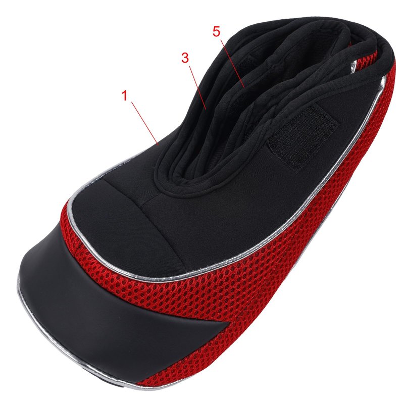 Andux Golf Club Driver Wood Head Covers with Hook & Loop Set of 3 Black/Red