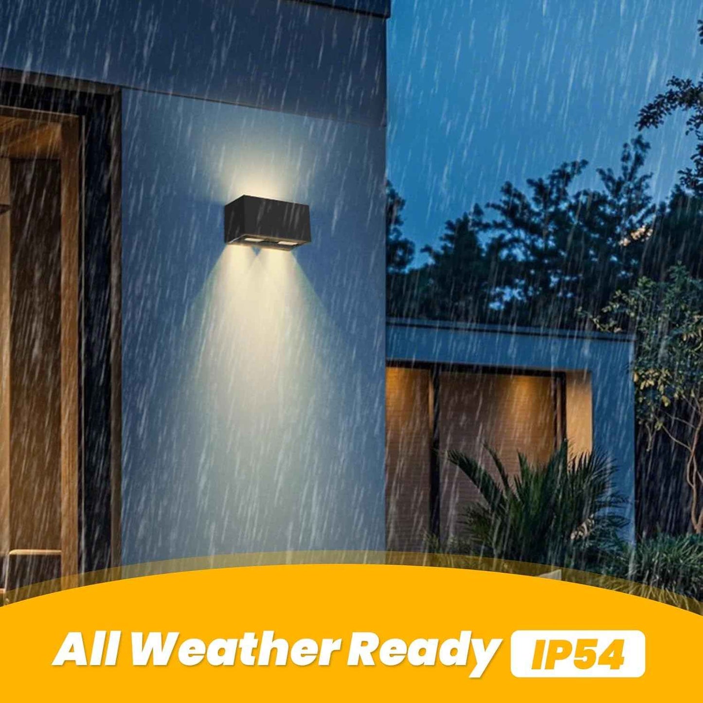 Up and Down Solar Wall Lights - 2pcs Waterproof 4000K 700LM Outdoor Cube Design for Porch, Patio & Yard Decor