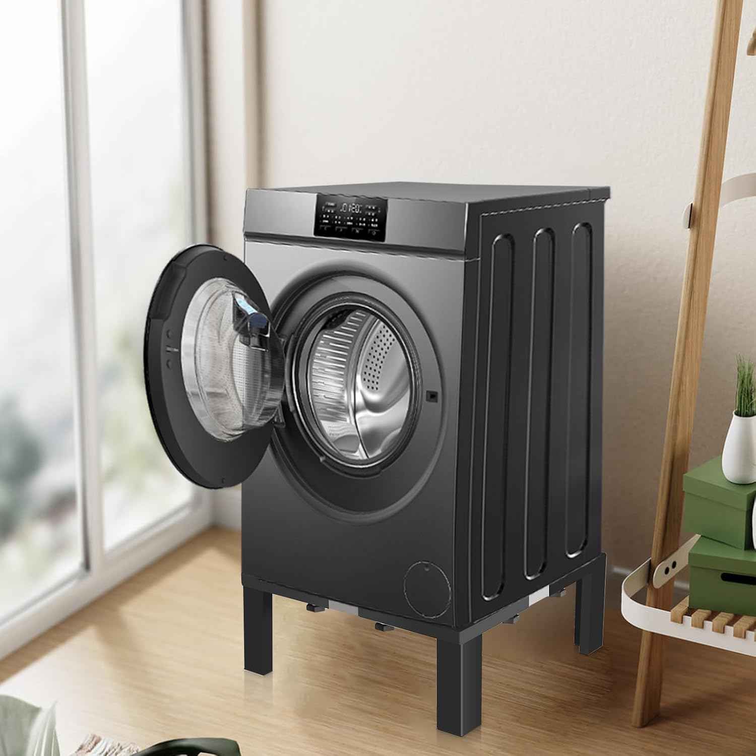 Heavy Duty Stainless Steel Mini Fridge & Washer Dryer Stand with 4 Strong Feet - Universal Appliance Base (Large)