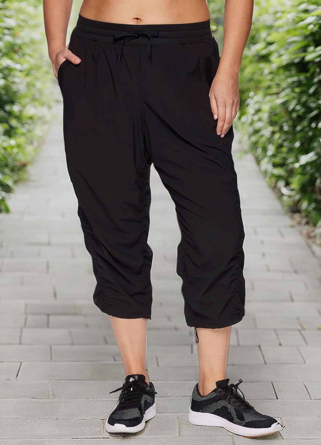 RBX Active Plus Size Capri Pants - Lightweight Woven Design for Comfortable Fit | Stylish Body Skimming