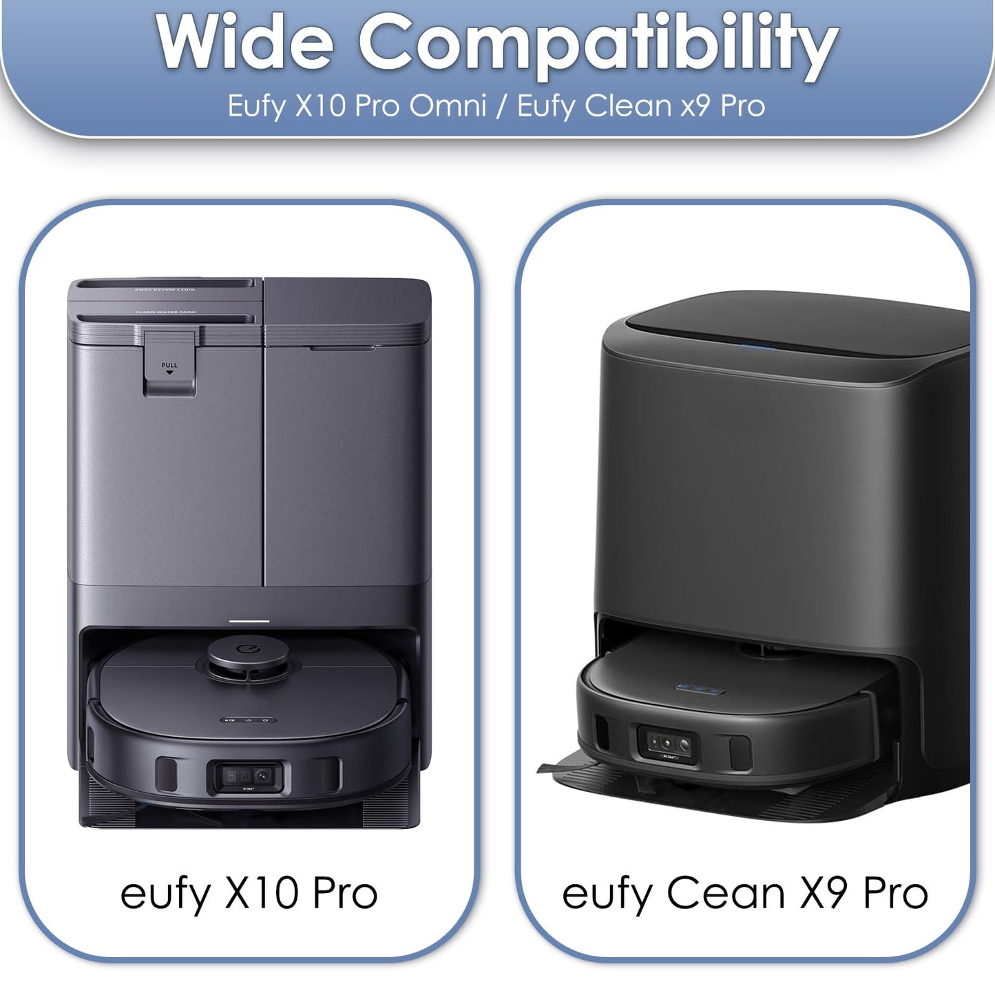 (4 Pieces) Washable Reusable Mopping Pads for Eufy X10 Pro Omni, Strong Stain Removing Wipes Cloth Pads Premium Microfiber